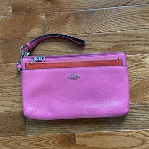 Pink Coach Large Wristlet *READ NOTE*